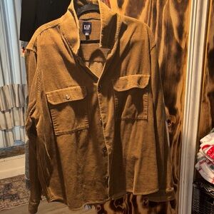 GAP Men's Tan Corduroy Button Down Shirt